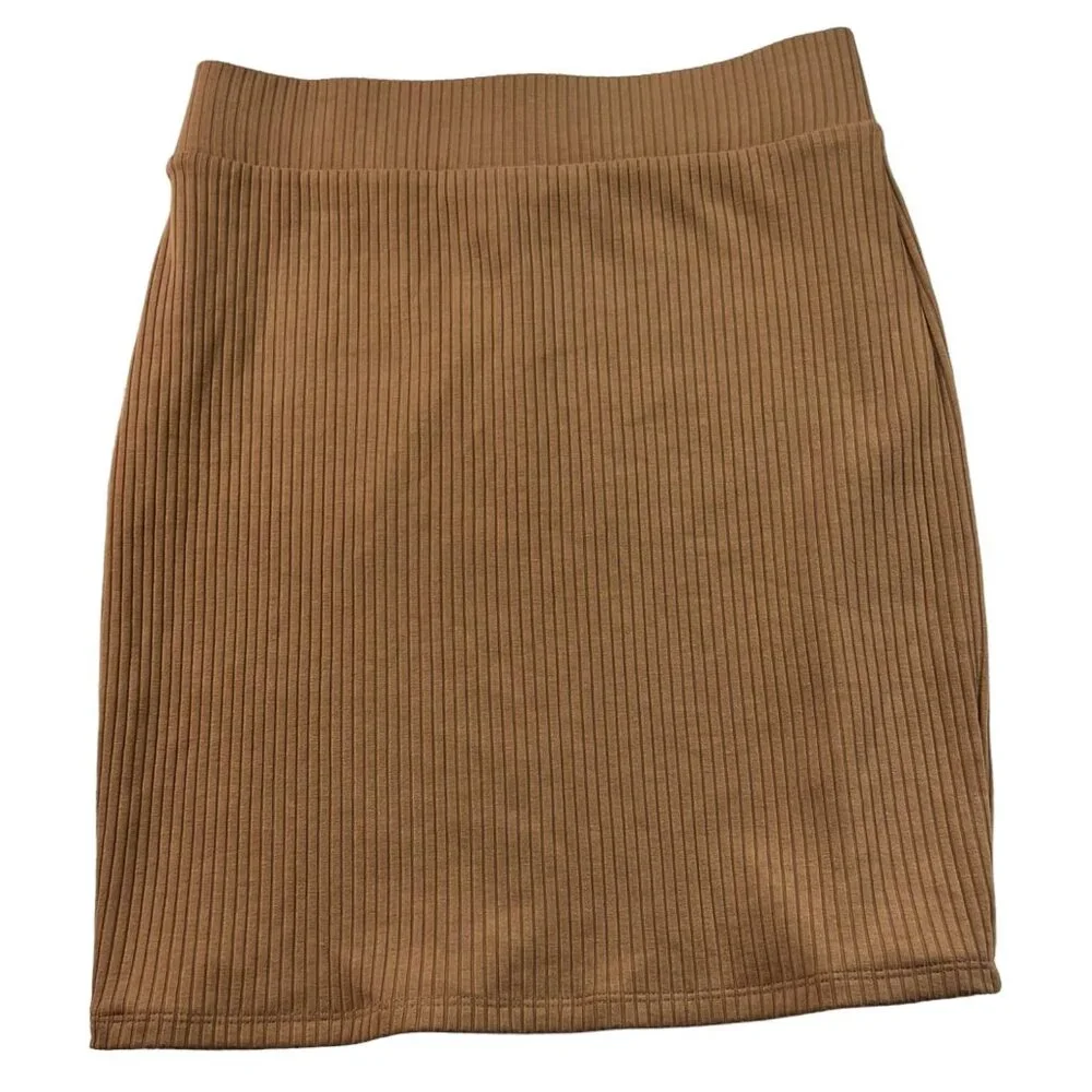Bar III Bodycon Skirt Womens Size Small Camel Tan Stretch New - Picture 2 of 7